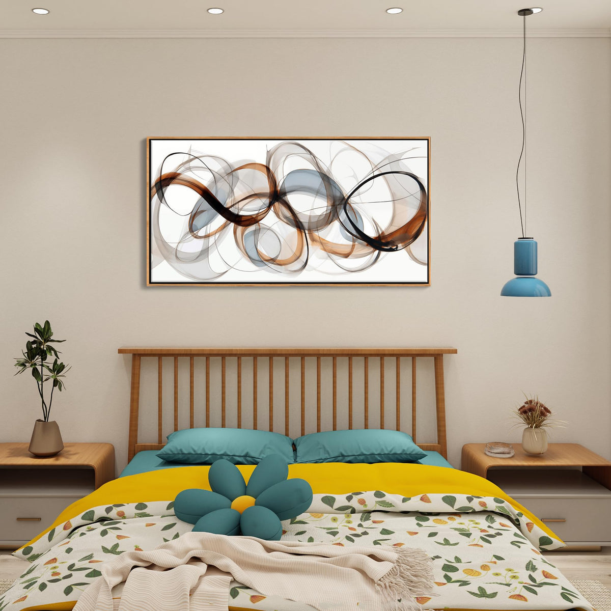 Textured Abstract Wall Art: Framed Canvas for Living Room,Office Decor - Large, Modern, Minimalist, Brown Painting - Kitchen, Family Wall Decor 24×48IN Wood Frame Dedroom Decorations