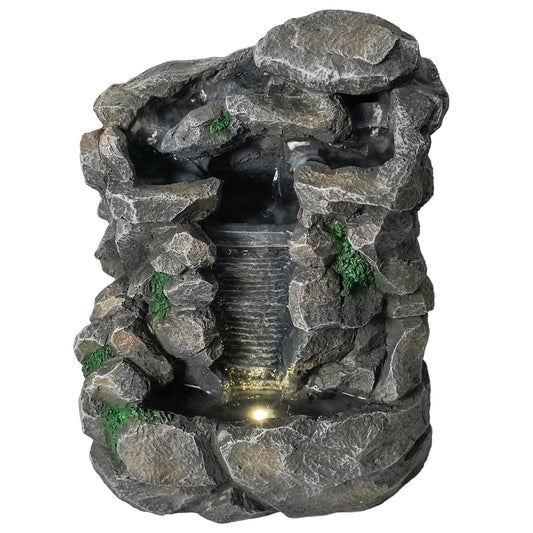 WZAPPKEW Waterfall Fountain Indoor Water Fall Theme Tabletop Zen Fountain for Home Decor Desk Fountain for Relaxation Meditation(Waterfall)
