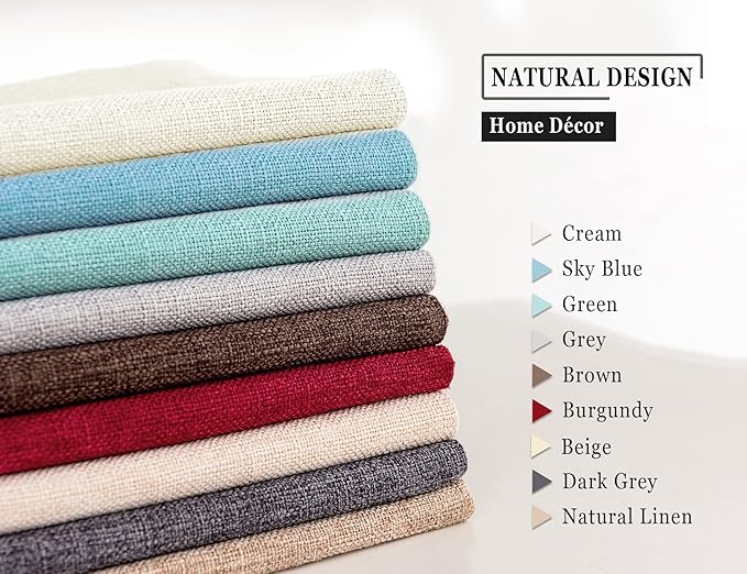 Stellhome Burlap Throw Pillow Covers Square Solid Decorative Farmhouse Linen