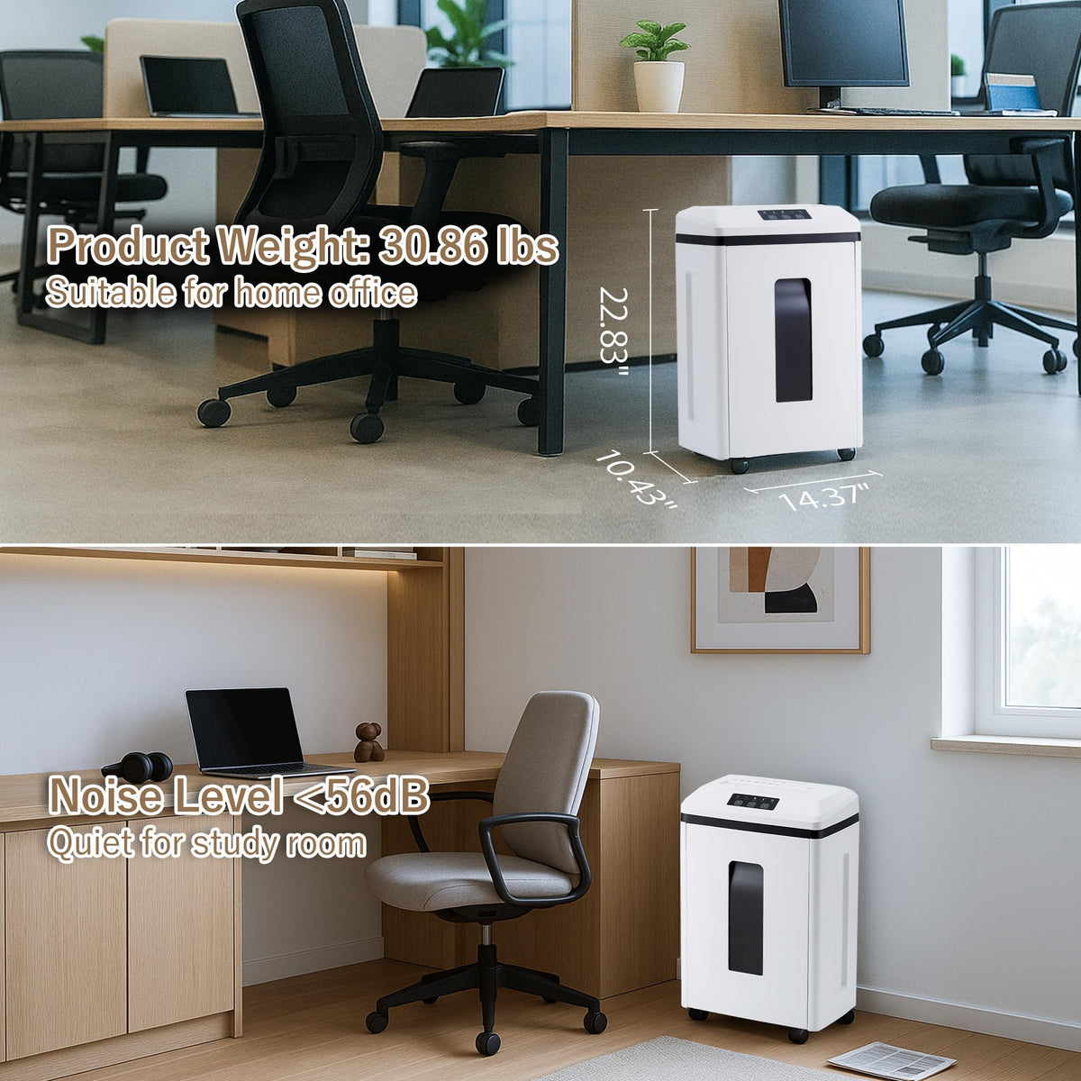 Effeluviate Professional Commercial Paper Shredder: P-7 Security Super Micro-Cut 1x1.7mm 7 Sheets/CDs/Cards/Staples 6-Gal Bin Heavy Duty for Home/Office/Industrial/Business Use-Confidential Documents