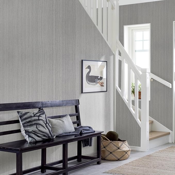 Grasscloth Peel and Stick Wallpaper Modern 15.7in x 196.8in Textured Linen