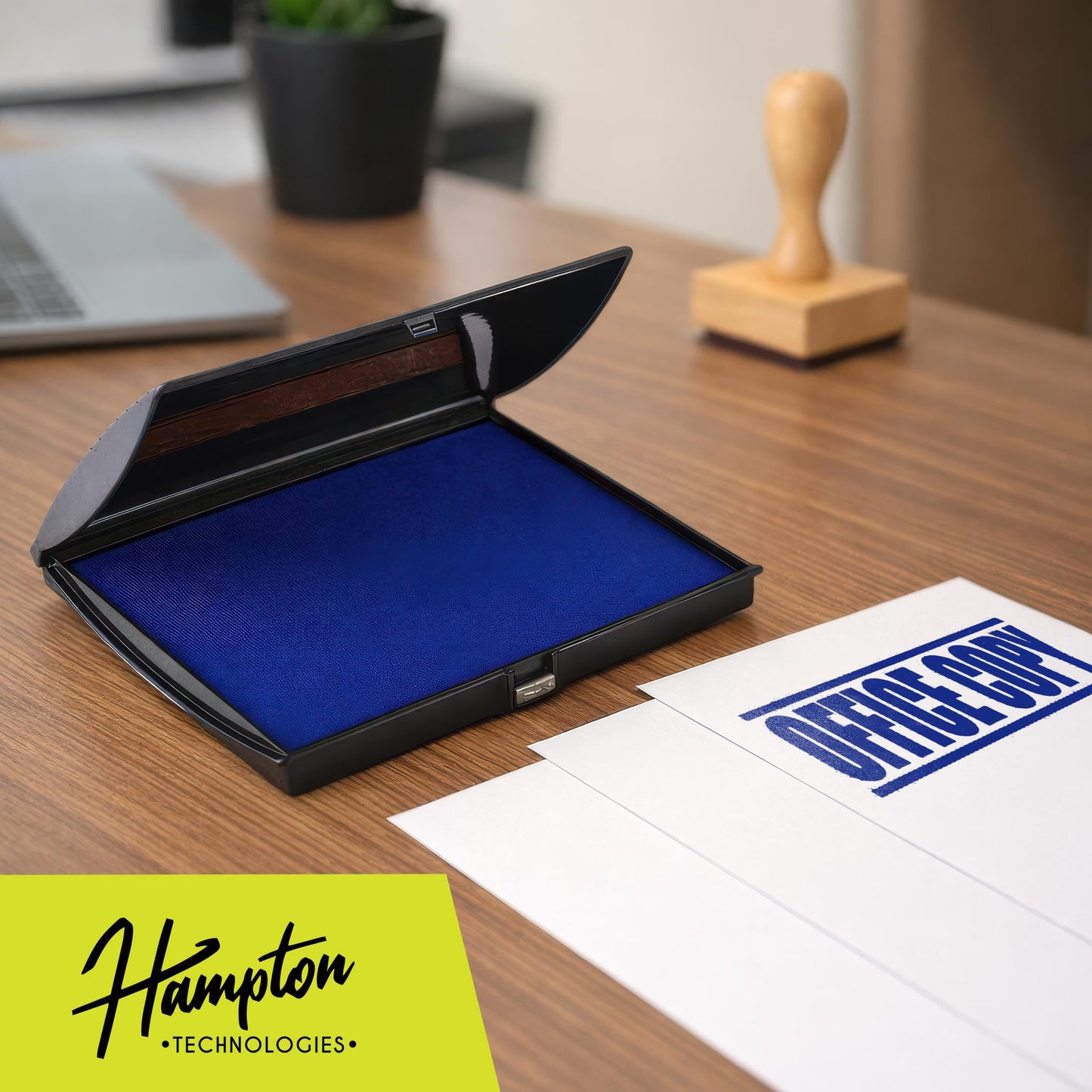 Infusion Large Stamp Ink Pad 5" x 7" – Navy Blue Ink Pad for Rubber Stamps, Even Coverage, Crisp Impressions, Long Lasting for Office, Business, Mailing & Craft Use