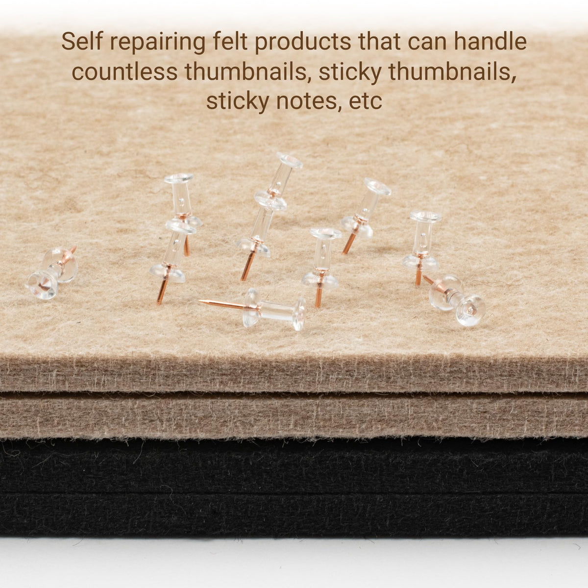 AKTOP Large Black Cork Board 48" x 36", Foldable Felt Notice Pin Board for Wall, 4' x 3' Decorative Bulletin Board Photo Display Board with Self-Adhesive Tape for Office, School & Home, 25 Pushpins