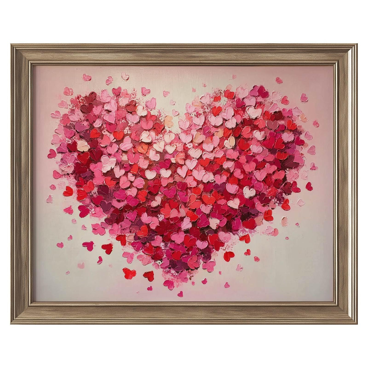 Heart Wall Art Print Unframed, Abstract Pink Heart Painting Poster for Romantic Home Decor, Valentine Gift for Her, Bedroom Living Room Office Artwork, Protected in Clear Sleeve (11X14 Inch-Unframed)
