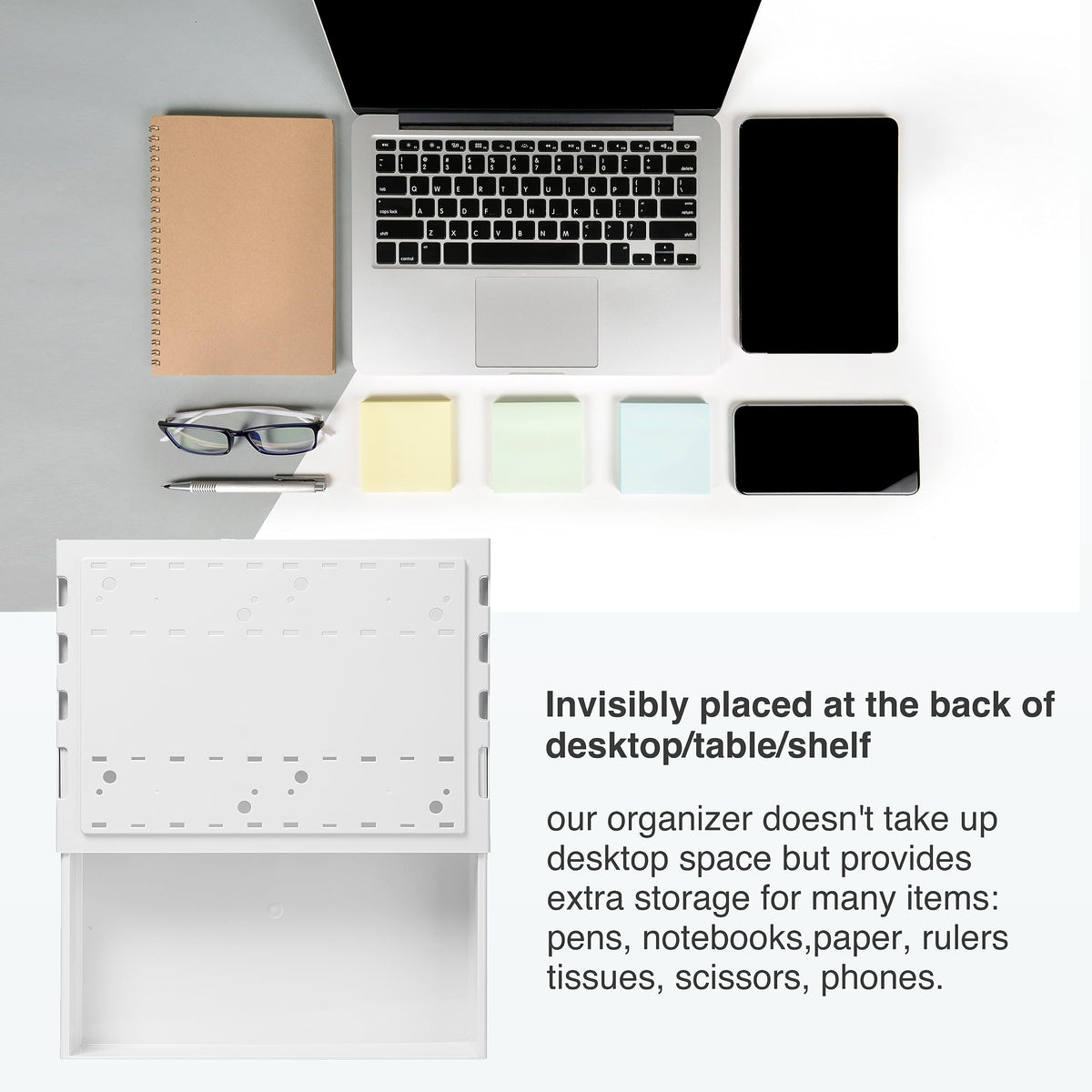 AirTaxiing Under Desk Drawer - Super Large Under Table Hidden Drawer Desk Accessories & Workspace Organizers Desktop Storage Pencil Slide Out Organizer with Screw Adhesive Tape Shelf Tray at Office