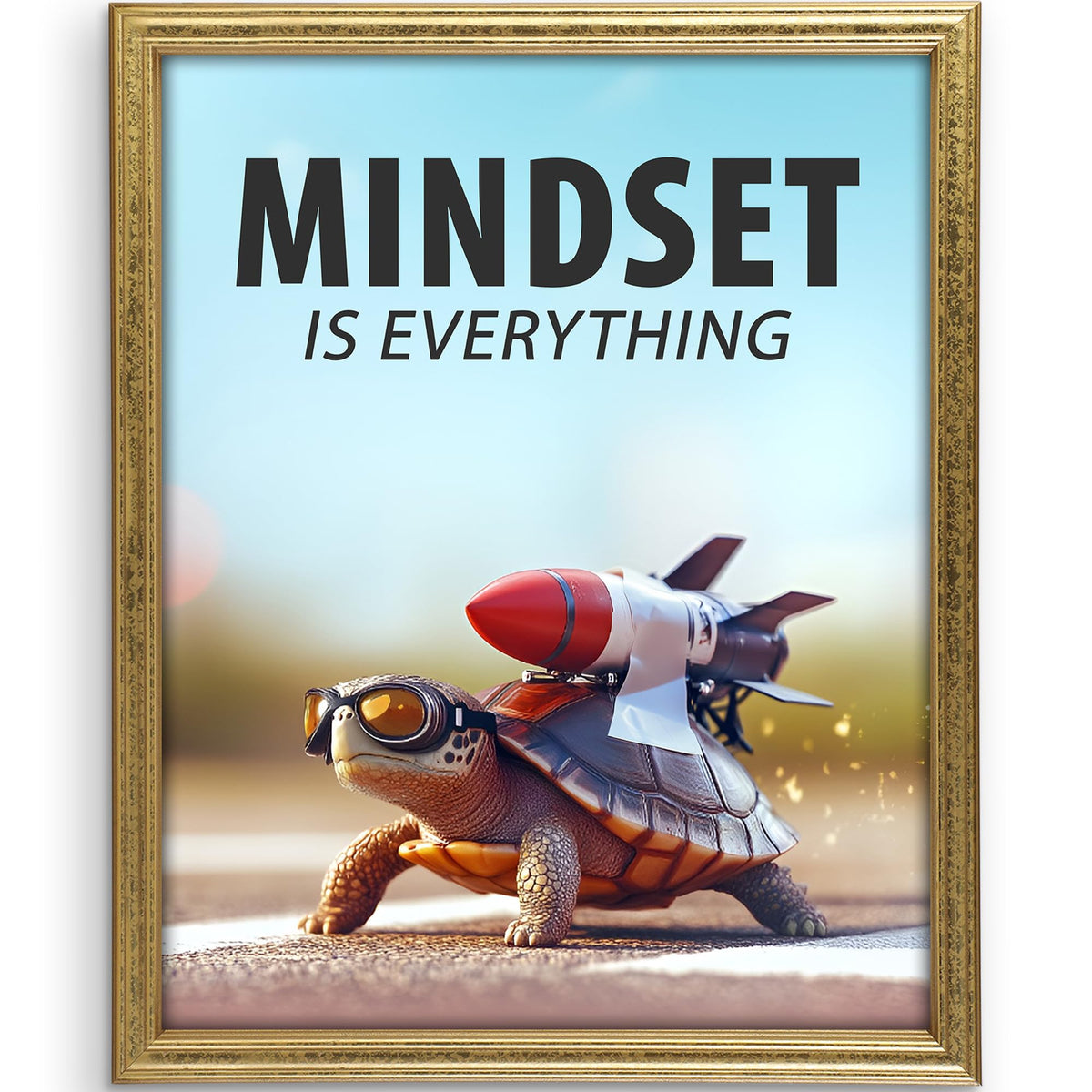 Mindset Is Everything Art Print - 11x14 | Motivational Wall Art for Office Decor | Inspirational Wall Pictures for Girls Room | Aesthetic Room Decor for Bedroom | Living Room Wall Art