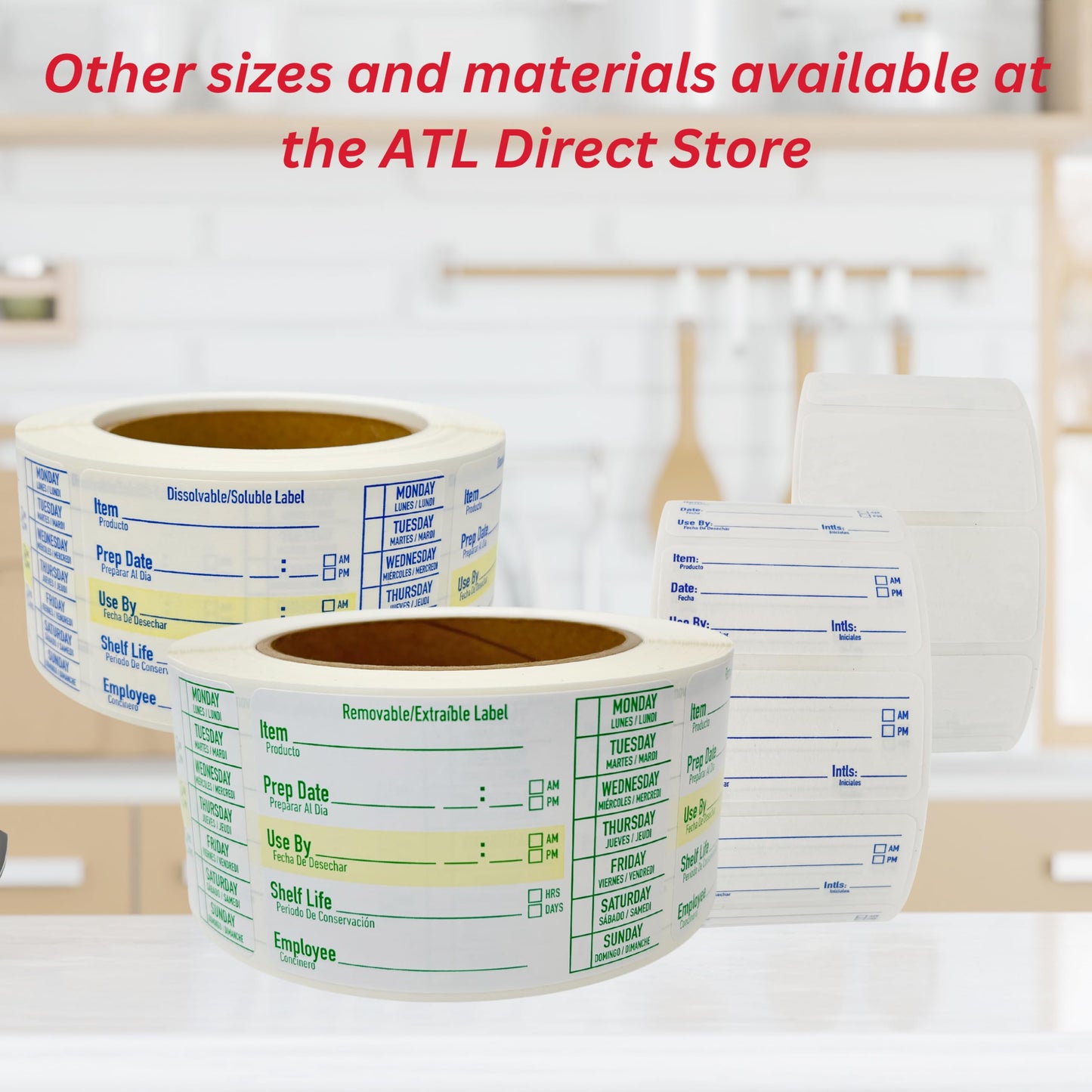 ATL Direct 2x3 Dissolvable Food Labels, 500 Label Stickers, Bottle Labels for Storage Bins, Sticker Labels for Food containers, (500, Blank)