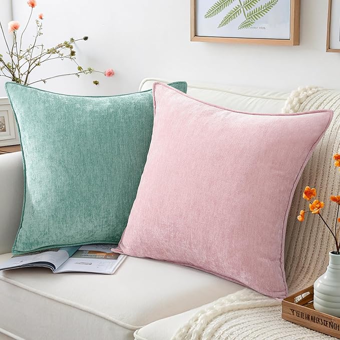 decorUhome Summer Couch Euro Sham Throw Pillow Covers 26x26 Set of 2,