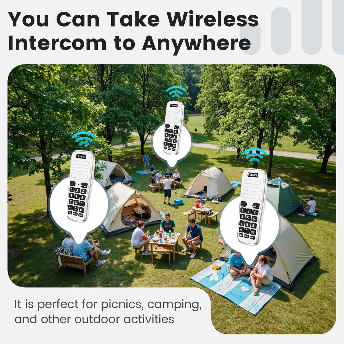 Intercoms Wireless for Home, 1 Mile Long Range for House Business Office, Handheld Room to Room Communication System, Rechargeable Loud & Clear 10-Channel Anti-Interference Intercom System