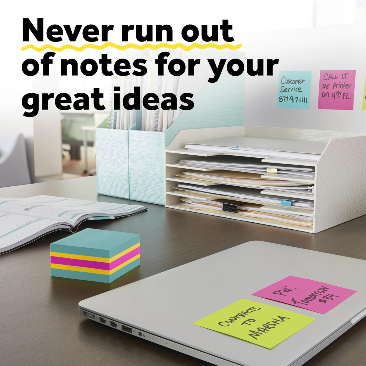 Post-it Super Sticky Notes, 1 Cube Note Sticky Notes Pad, 3 x 3 in., School Supplies and Oﬃce Supplies, 2X the Sticking Power, Neutrality Collection