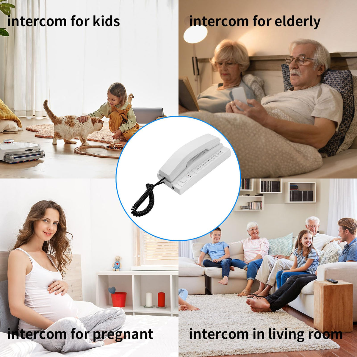 Intercoms Wireless for Home 2 Pack, Wireless Intercom System, Two Way Real-time Intercom Phone with 3280 Feet Range,Easy to Use Office Intercoms for Business