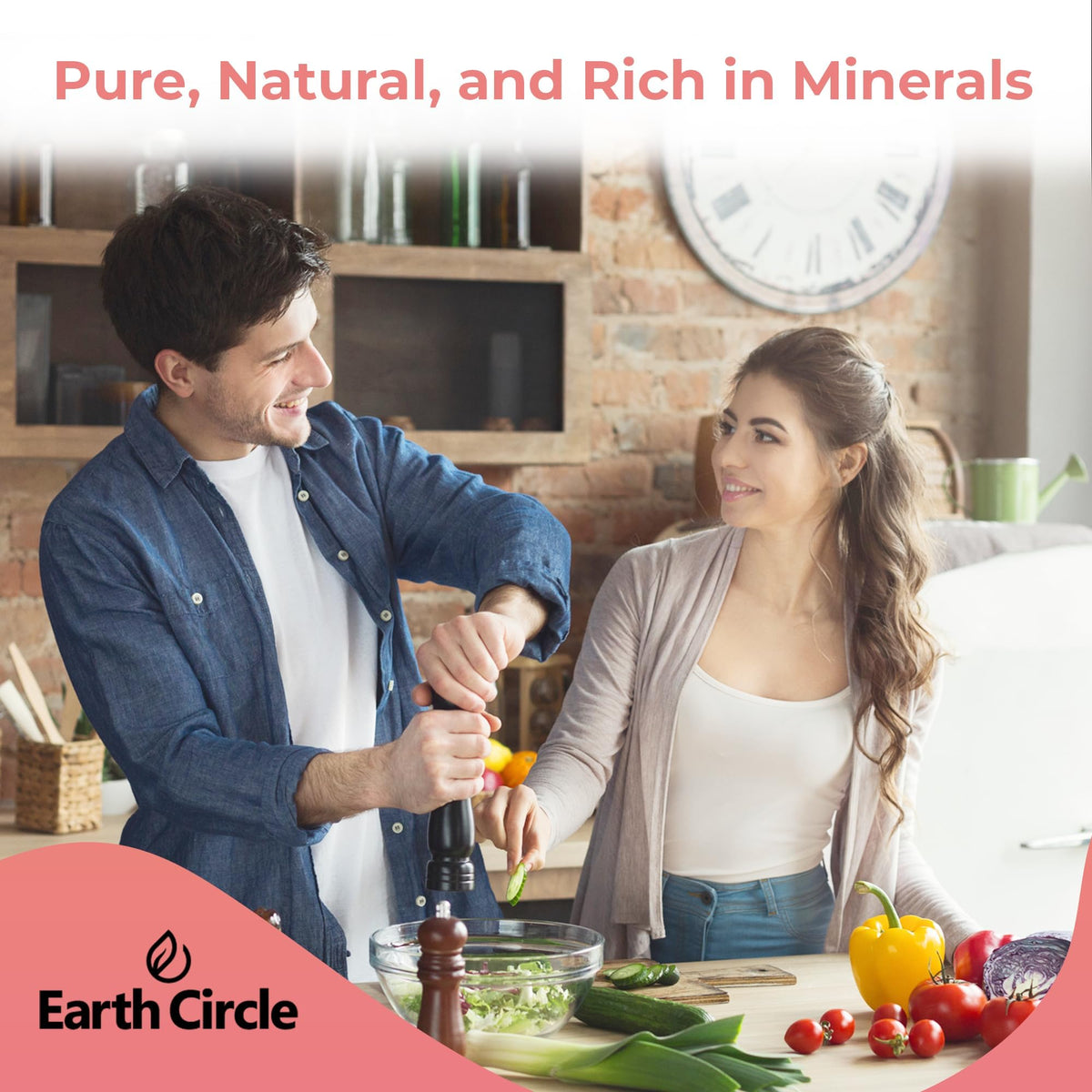 Earth Circle Organics Premium Himalayan Unrefined Pink Fine Grain Salt, No Anti-Caking Agents, Pure Culinary Grade - Kosher, Nutrient and Mineral Dense, 1 pound