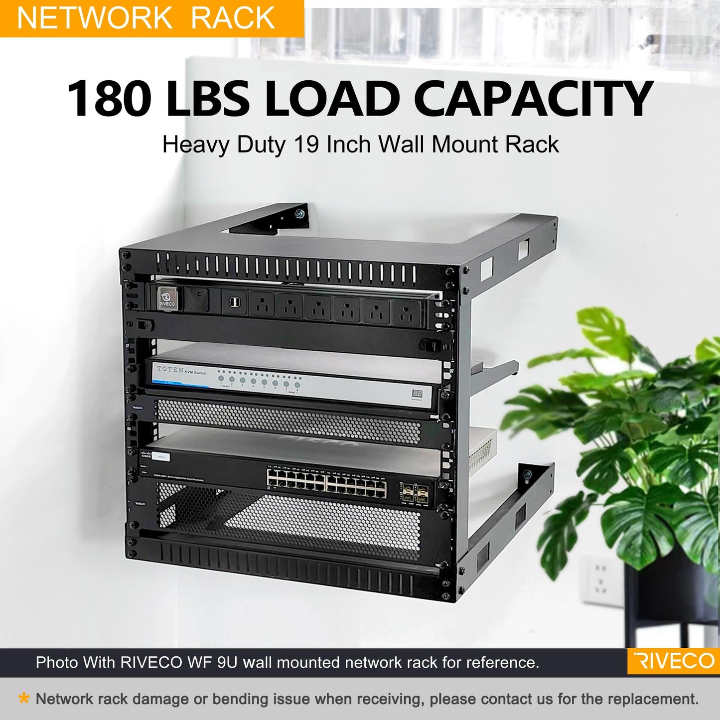 RIVECO 6U 19" Wall Mount Network Rack – 17.7" Deep 2 Post Shelf Open Frame Cabinet Easy Assembly Firm Constructed for Internet/Server/AV/Home Equipment/Patch Panel Heavy Duty Light Weight, Black