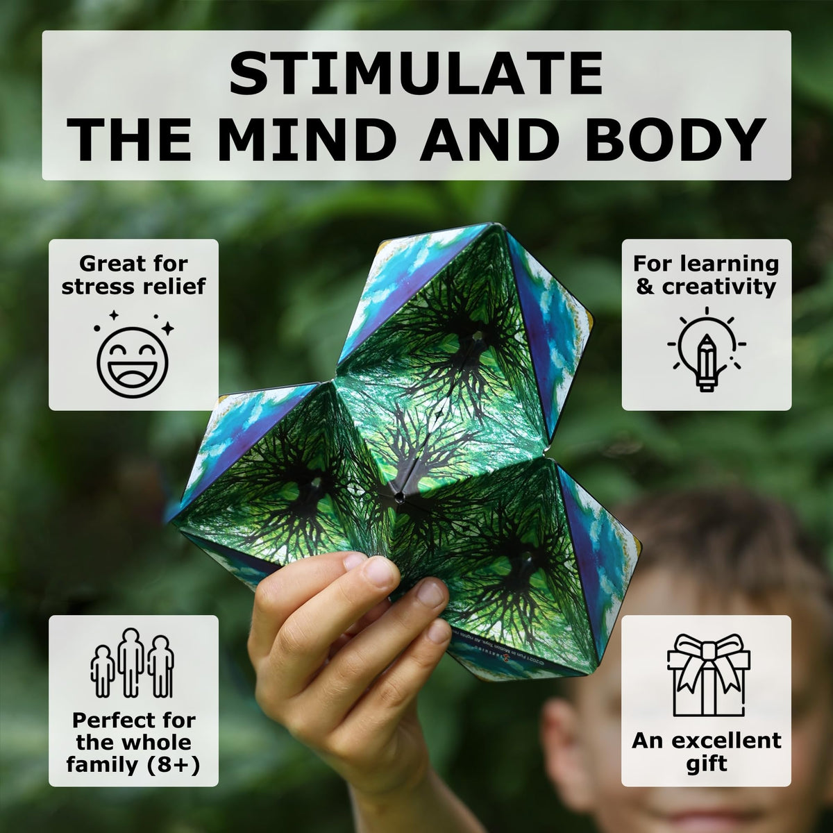 Shashibo Shape Shifting Box - Award-Winning STEM Fidget Toy with Ultra Strong Magnets - Puzzle Cube Transforms Into 100+ Shapes, Perfect Sensory Gift for Kids, Teens, and Adults (Wings)