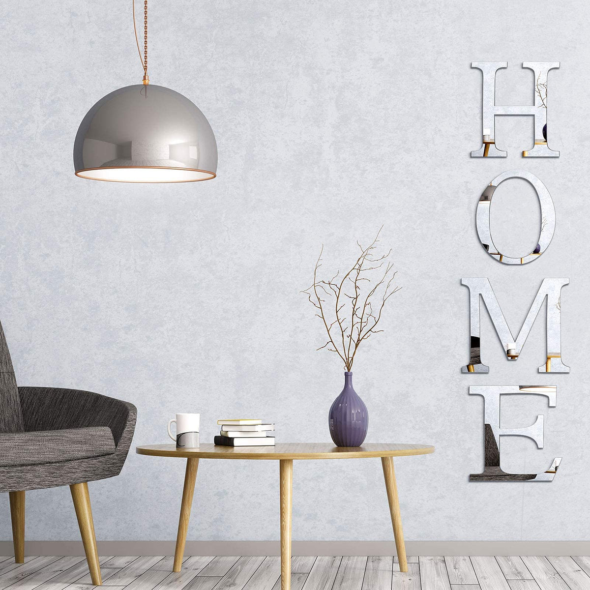Zonon 3D Home Wall Decor Letter Sign Acrylic Mirror Wall Decor Stickers Family Farmhouse Decals for Home Room Bedroom Mirror Decoration 47x 11.8 Inch(Silver)