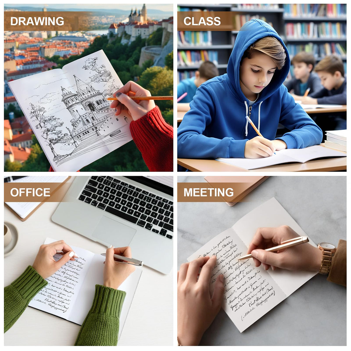 YGPHO 30PCS A5 Blank Kraft Notebooks Bulk, 8.3x5.5inch Unlined Paper Composition Notebook, 60 Pages Travel Journal Notebook Set for Work, School, Student,Kids and Writing