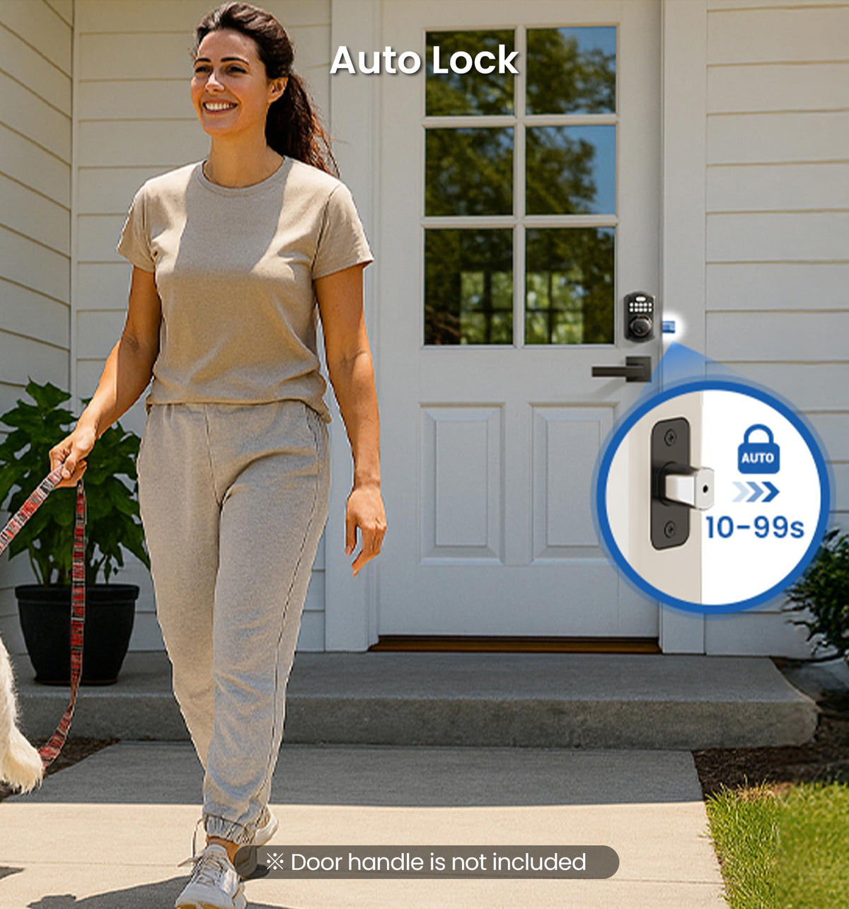 Veise KS02A Fingerprint Keyless Entry Door Lock, Auto Lock, Electronic Keypad Deadbolt for Front Door, Biometric, Anti-Peeping Password, Easy Install, Matte Black
