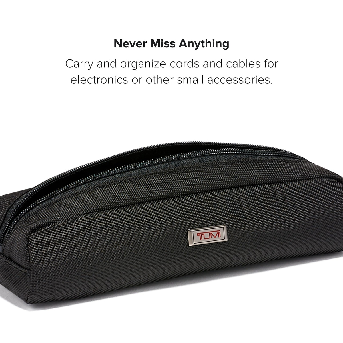 TUMI - Alpha Electronic Cord Pouch - Slim Zip Entry Travel Tech and Cable, Charger and Small Accessory Organizer - Black