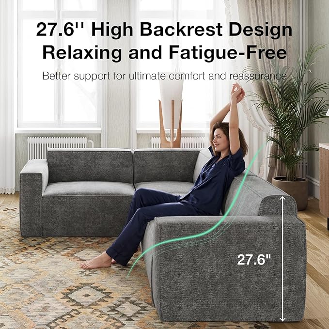 Novilla 109" Modular Sectional Sofa, No Assembly Cloud Sectional Couch