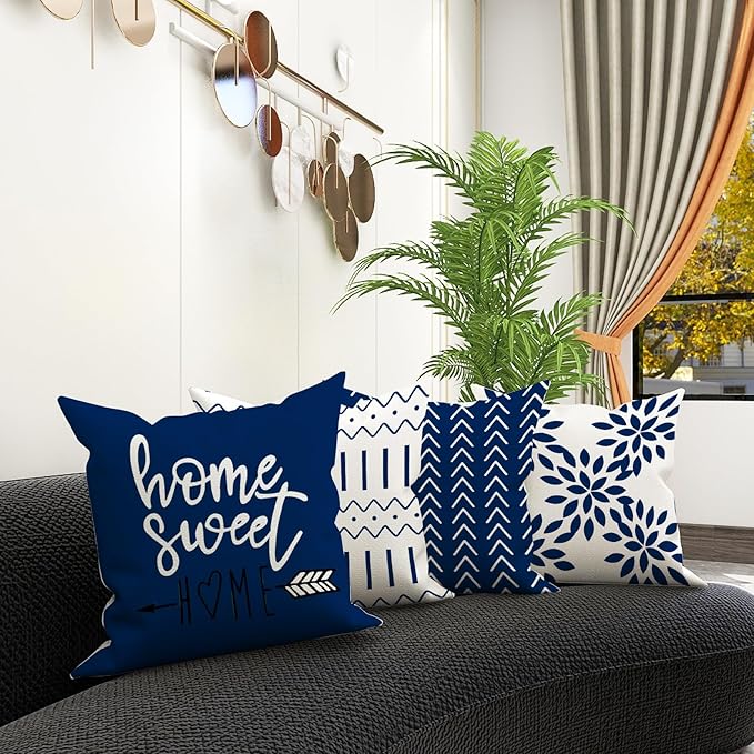 YCOLL Pillow Covers 20x20 Set of 4, Modern Sofa Throw Pillow Cover, Decorative