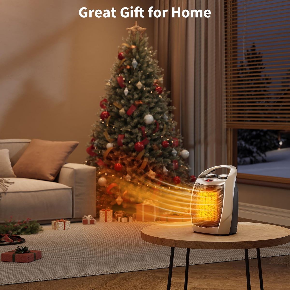 Takywep Small Space Heater, 1500W/750W Portable Electric Space Heater, PTC Fast Heating Ceramic Room Heater with Overheat & Tip-Over Protection Office Room Desk