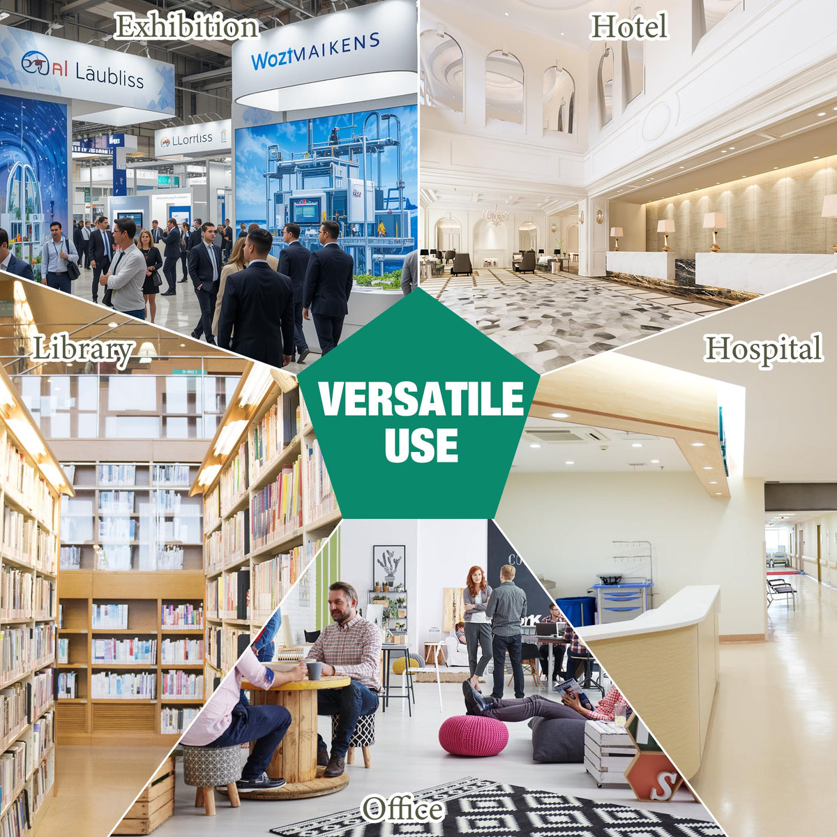 KIZECK Floor Magazine Rack Brochure Display Stand 4-Layer With Wheels And Top Billboard, Newspaper Magazine Holder High-Hardness For Office Exhibitions, Black (57.5''*25''*13.2'')