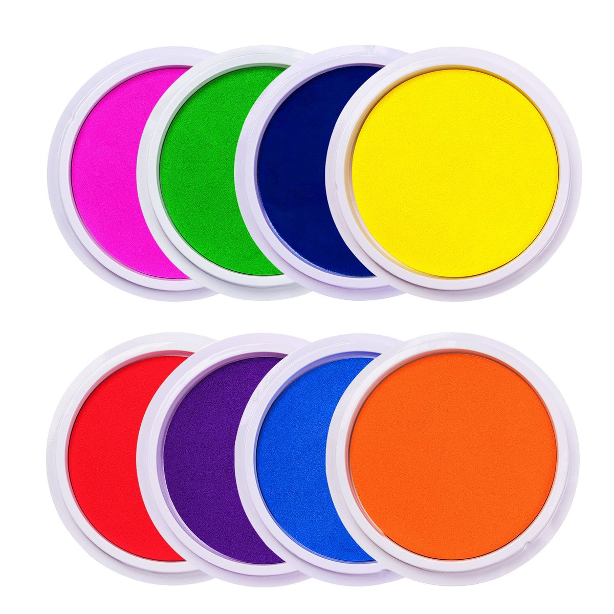 Lsushine Craft Large Ink Pad Stamps Partner DIY Color,8 Colors Rainbow Finger Ink pad for Kids (Pack of 8)