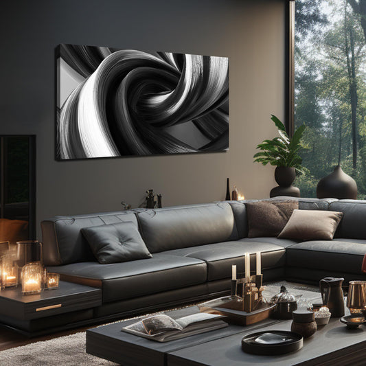CIRABKY Modern Prints Wall Decor for Office Black and White Abstract Wall Art for Bedroom Minimalist Pictures for Living Room 24 x 48 Inch