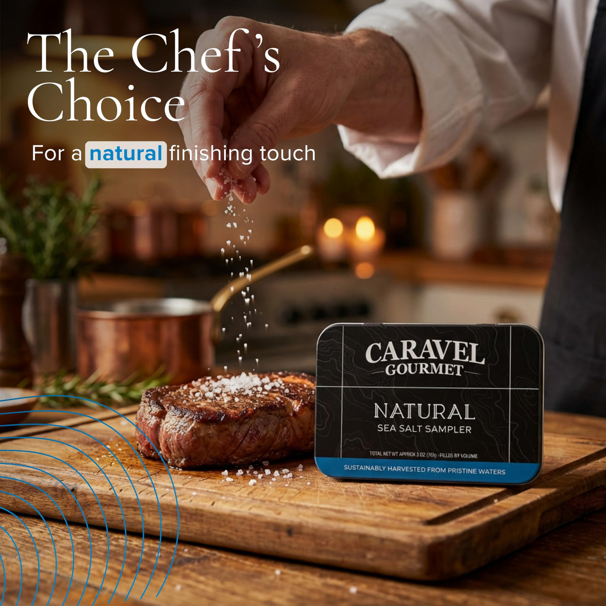 Natural Sea Salt Sampler Set, Pure Finishing with a Rich Taste, Gourmet Cooking Gift and Variety Pack from Around The World, 0.5 oz x Bundle of 6 Imported Salts - Caravel Gourmet