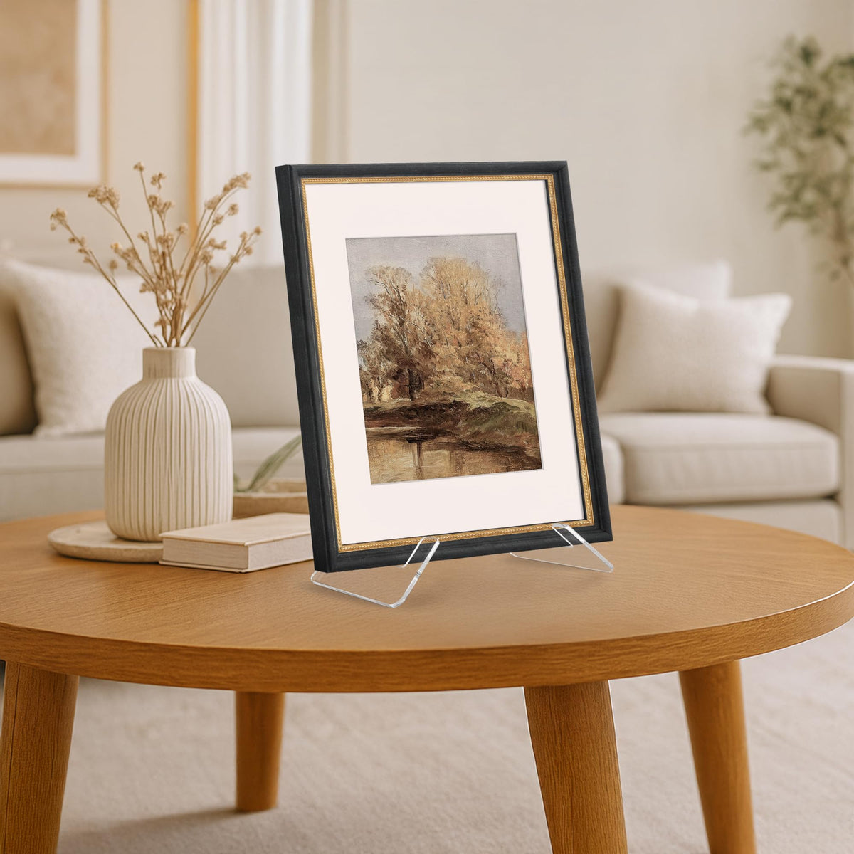 Americanflat Acrylic Easel Stand - 10" Tabletop Easel and Plate Stand - Lightweight Display Holders for Photos, Cards, Frames, Books, Magazines, Albums - Home or Office Decor