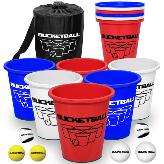 BucketBall | USA Edition Combo Pack | Best Beach, Pool, Yard, Camping, Tailgate, BBQ, Lawn, Water, Indoor, Outdoor Game Toy for Adults, Boys, Girls, Teens, Family
