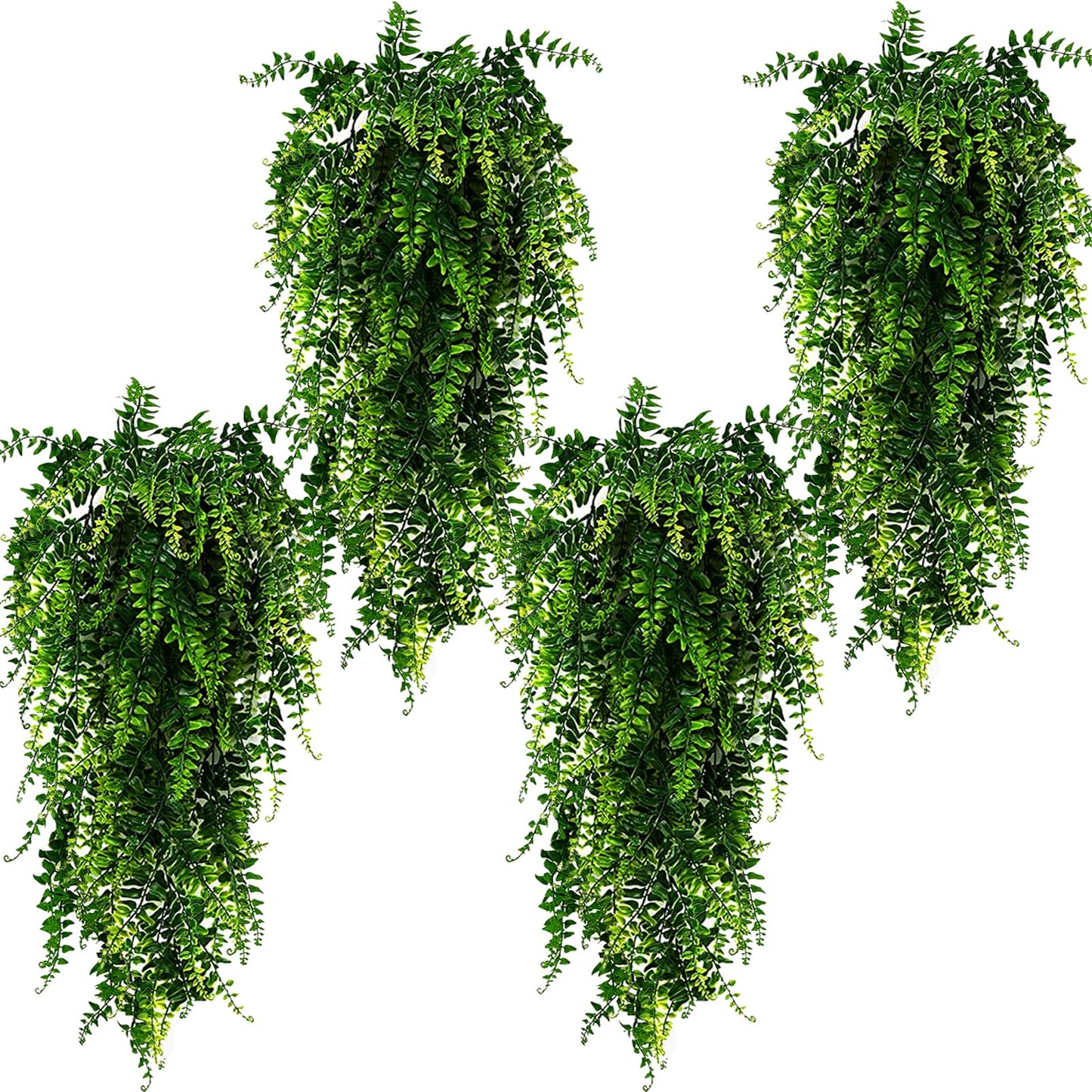 Toprooms Fake Hanging Plants,Artificial Hanging Plant Fake Plants Faux Ivy Vine Wall Hanging Plants Greenery Shelf Home Office Indoor Outdoor Decor (Green, 4 Pcs)