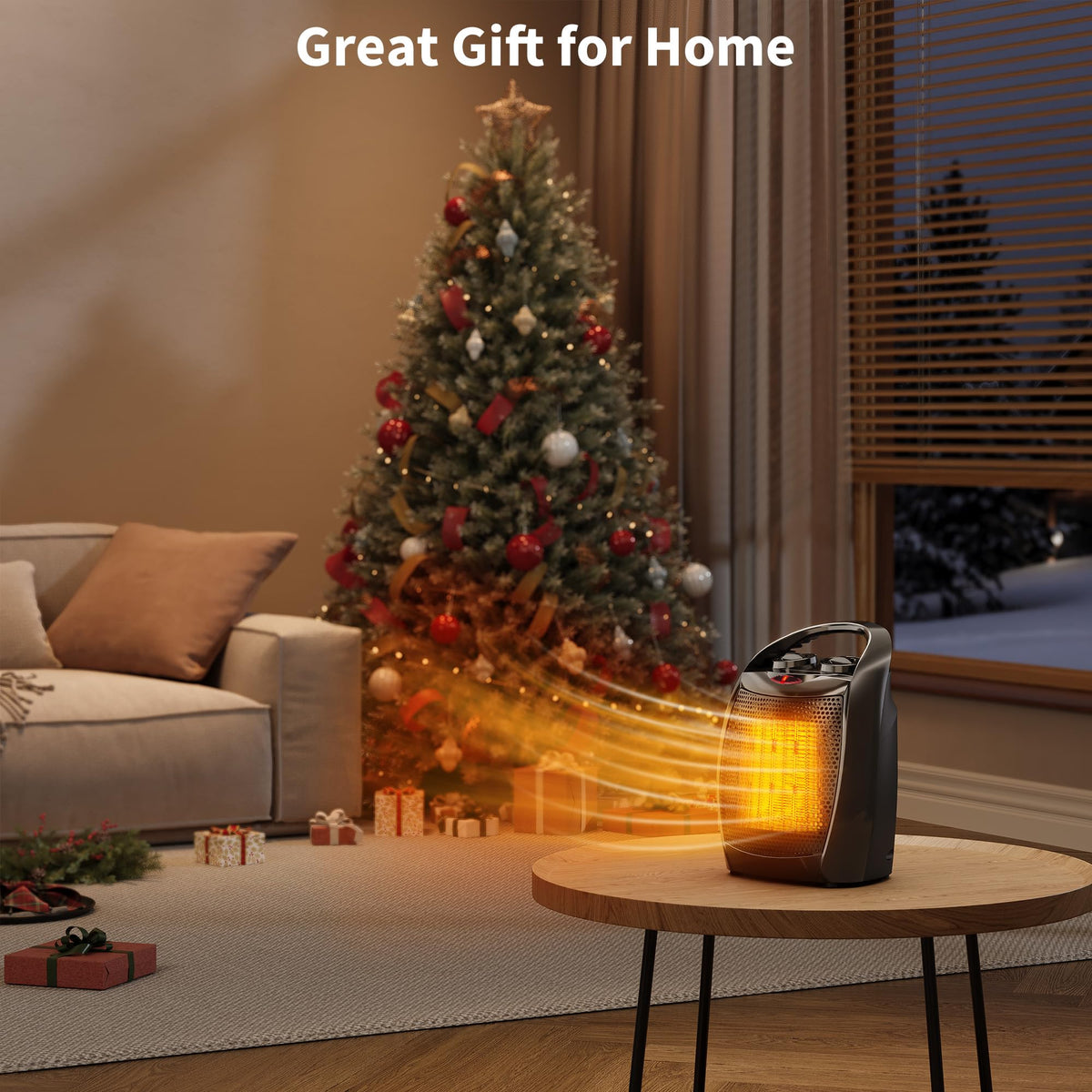 Small Space Heater with Thermostat, 1500w/750w Fast Heating Ceramic Desk Heater & Fan, Safe and Quiet <45 DB for Room Office Desk Indoor Use