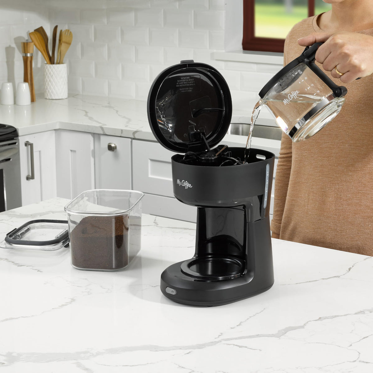 Mr. Coffee® 5-Cup Mini Brew Switch Coffee Maker, Black