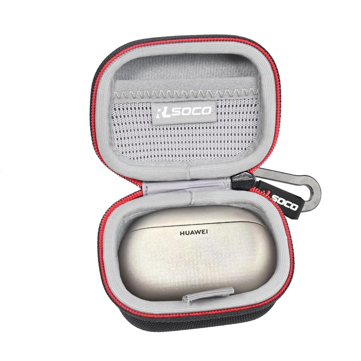 RLSOCO Hard Case for Huawei FreeBuds Pro 5 Wireless Earbuds | Shockproof, Dustproof, Water-Resistant Storage Pouch, with Sturdy Metal Hook (Case Only)