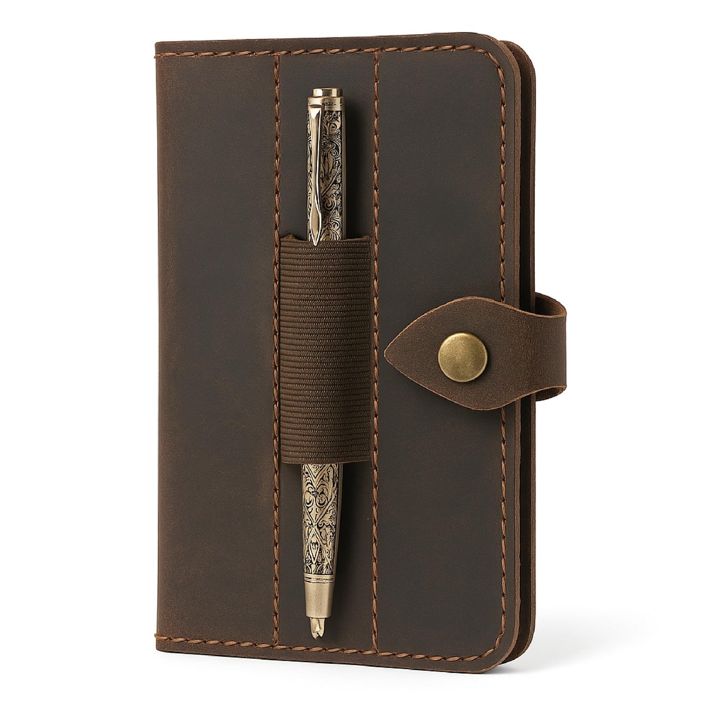 TheAntiq Genuine Leather Refillable Field Notes Cover 3.5 x 5.5" | Handmade Distressed Pocket Journal & Travel Diary Cover with Card Slots, Pen Loop & Passport Pocket Planner Case