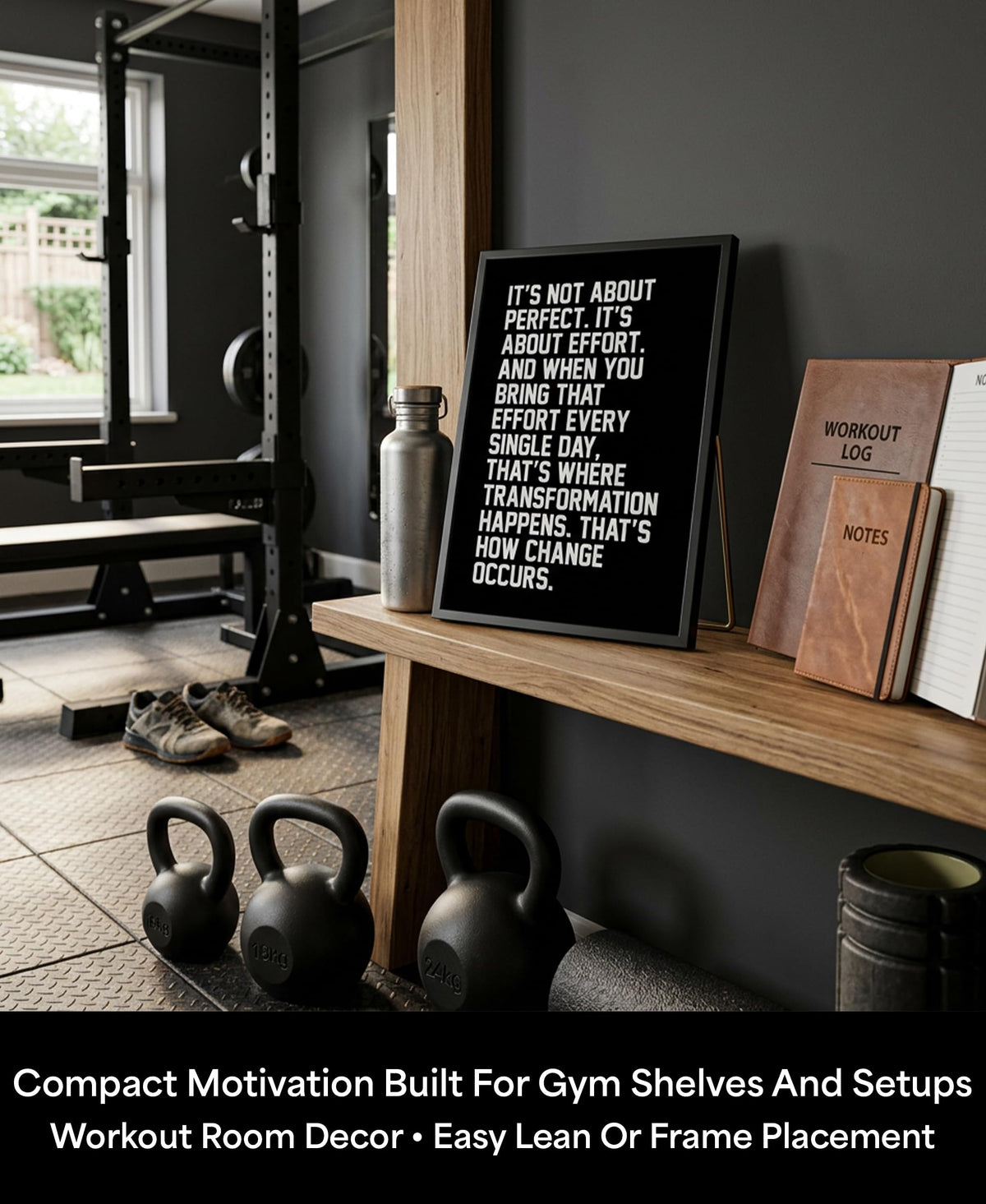 Motivational Wall Art 8x10 – Effort Quote Inspirational Poster for Gym, Office & Classroom – Daily Motivation Print for Weight Loss, Sobriety & Growth Mindset – Unframed, Made in USA