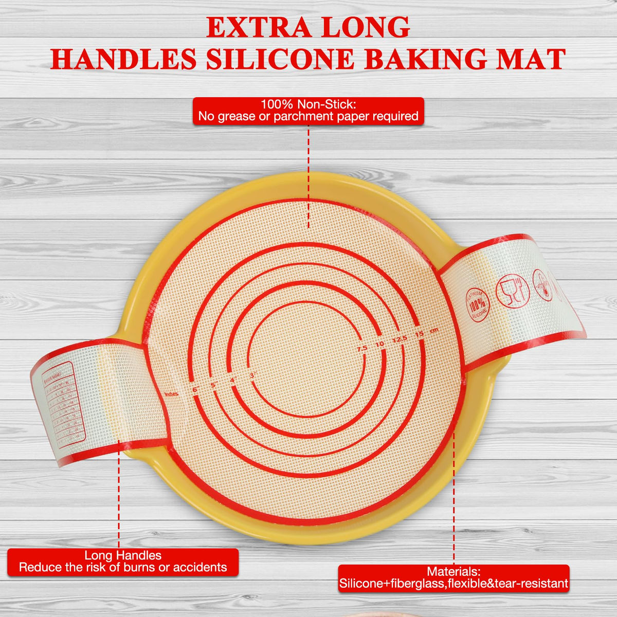 Silicone Bread Sling for Dutch Oven Baking Mat With Extra Long Handles Sourdough Bread Baking Supplies Non-Stick Silicone Mat Reusable Heat Resistant Food Grade Cooking Sheets Liners 2 PCS