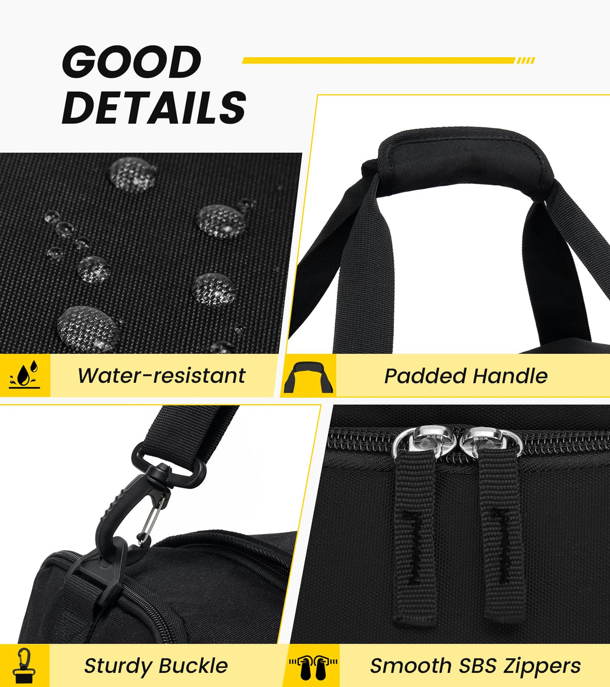 Vorspack Gym Bag for Men - 18 Inches Duffle Bag for Travel Duffel Bag with Shoe Compartment Lightweight Travel Bag for Gym Sports Overnight Weekender - Black