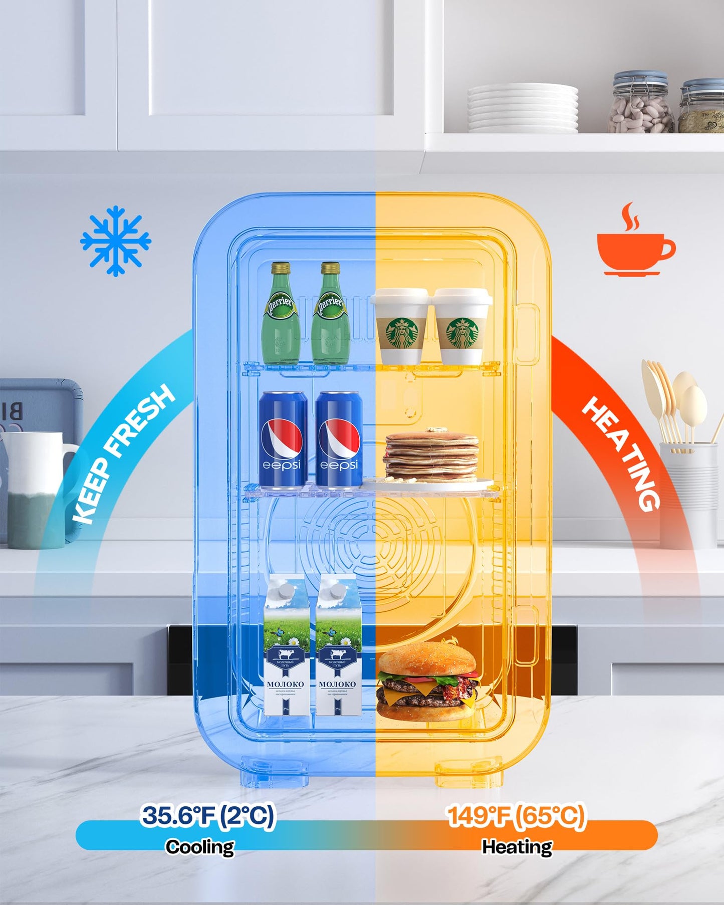 BEICHEN Mini Fridge, 6 Liter / 8 Can Small Refrigerator for Bedroom, Car, Office & Dorm, 110V AC/DC Portable Thermoelectric Cooler & Warmer for Skincare, Food, Drinks, Black
