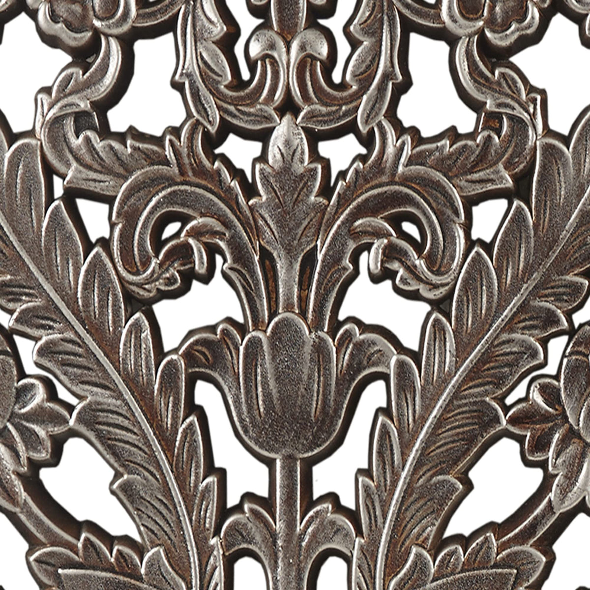 Madison Park Wall Art Living Room Décor - Floral Antiqued Wooden Carving Wall Decor Panel, Silver Embellished, Ready to Hang Wall Decor for Bedroom, 15.75"W x 31.5"L x 0.59"D, Bronze, 2 Piece