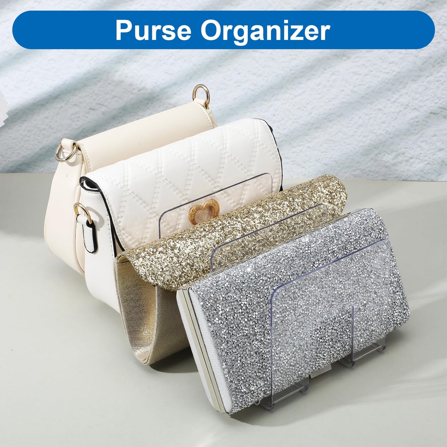 4 Pack Clear PVC File Sorter, Desktop Organizer Holder for Books, Magazines, Purses, Mail & Office Supplies, 4-Section Document Letter Stand Rack