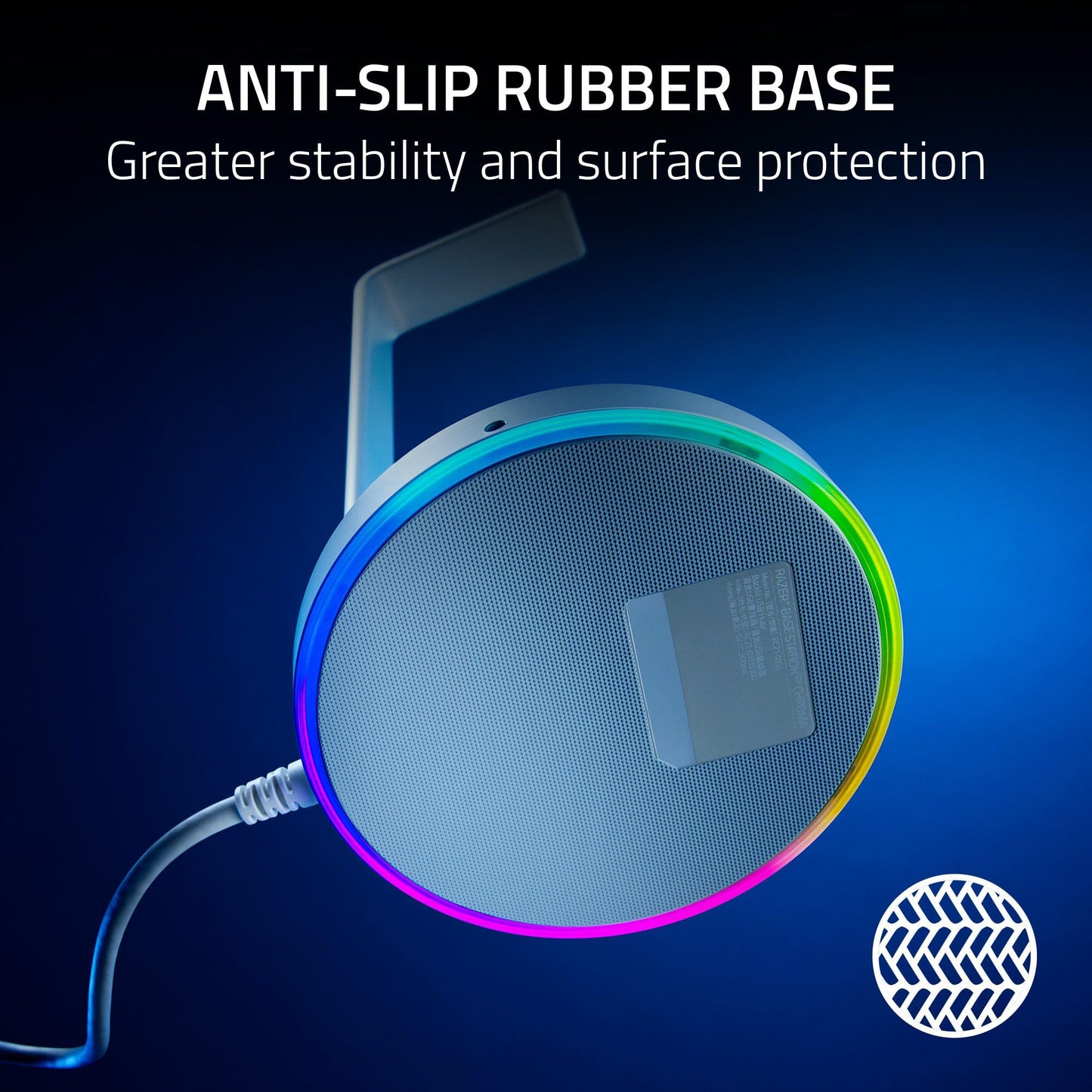 Razer Base Station V2 Chroma Headphone Headset Stand Holder: Chroma RGB Lighting - Taller Stand & Anti-Slip Ledge - USB Charging Ports - Anti-Slip Rubber Base - 3.5mm Port + Built-in DAC - Black
