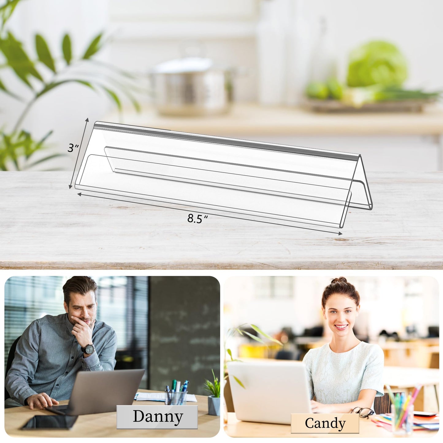 Dingelex acrylic name plate for desk clear table tents widely used table display for office metting school classroom 24 Pieces