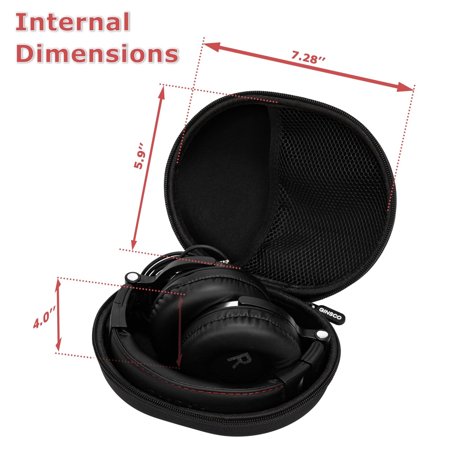 Ginsco Hard Case for Soundcore by Anker, Space One, Active Noise Cancelling Headphones, Arch Case for OneOdio Pro 10/A70/A71, ATH M20X/M30X/M40X, Sony MDR7506 etc Studio Monitor Headphone