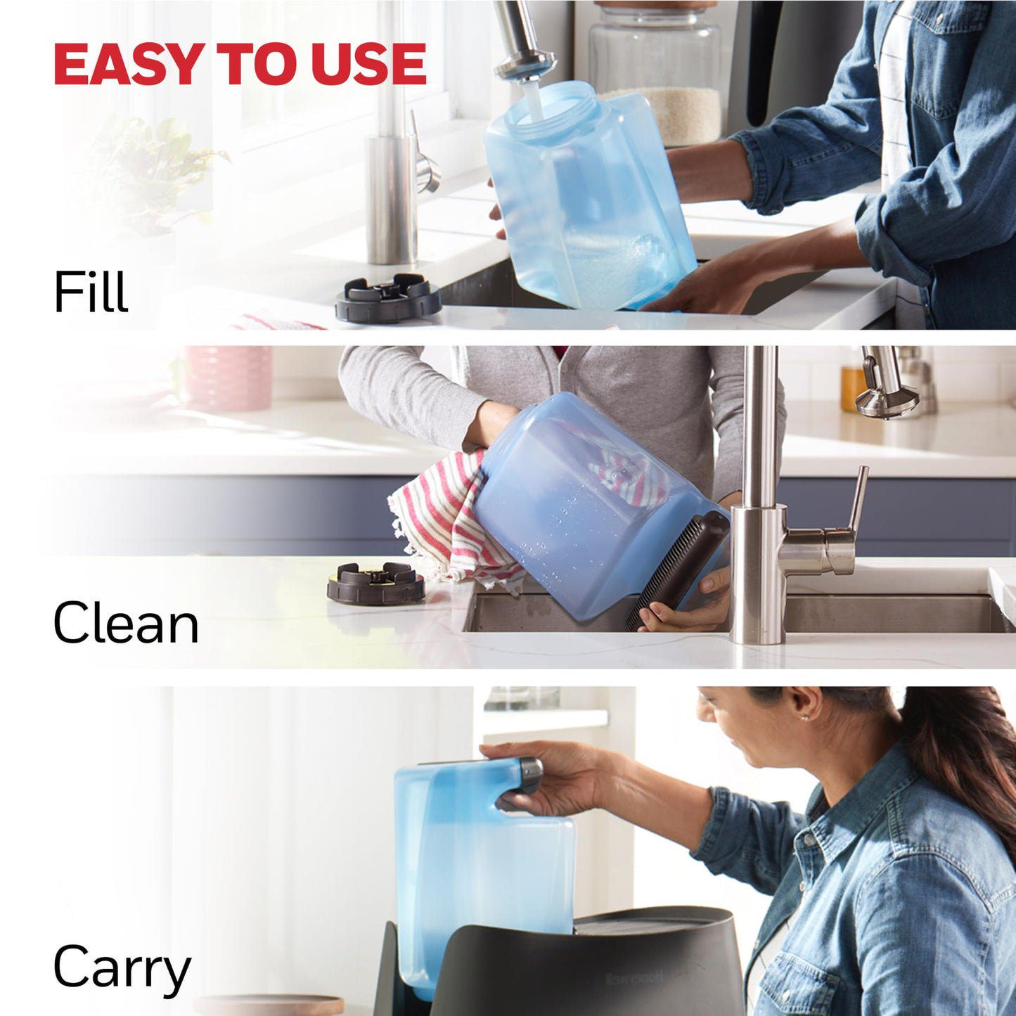 Honeywell Cool Moisture Humidifier For Bedroom, Medium Rooms, 1.1 Gallon, Invisible Moisture Humidifier for Baby, Kids, Quiet, Easy to Clean, UV Technology, Black, HCM350B
