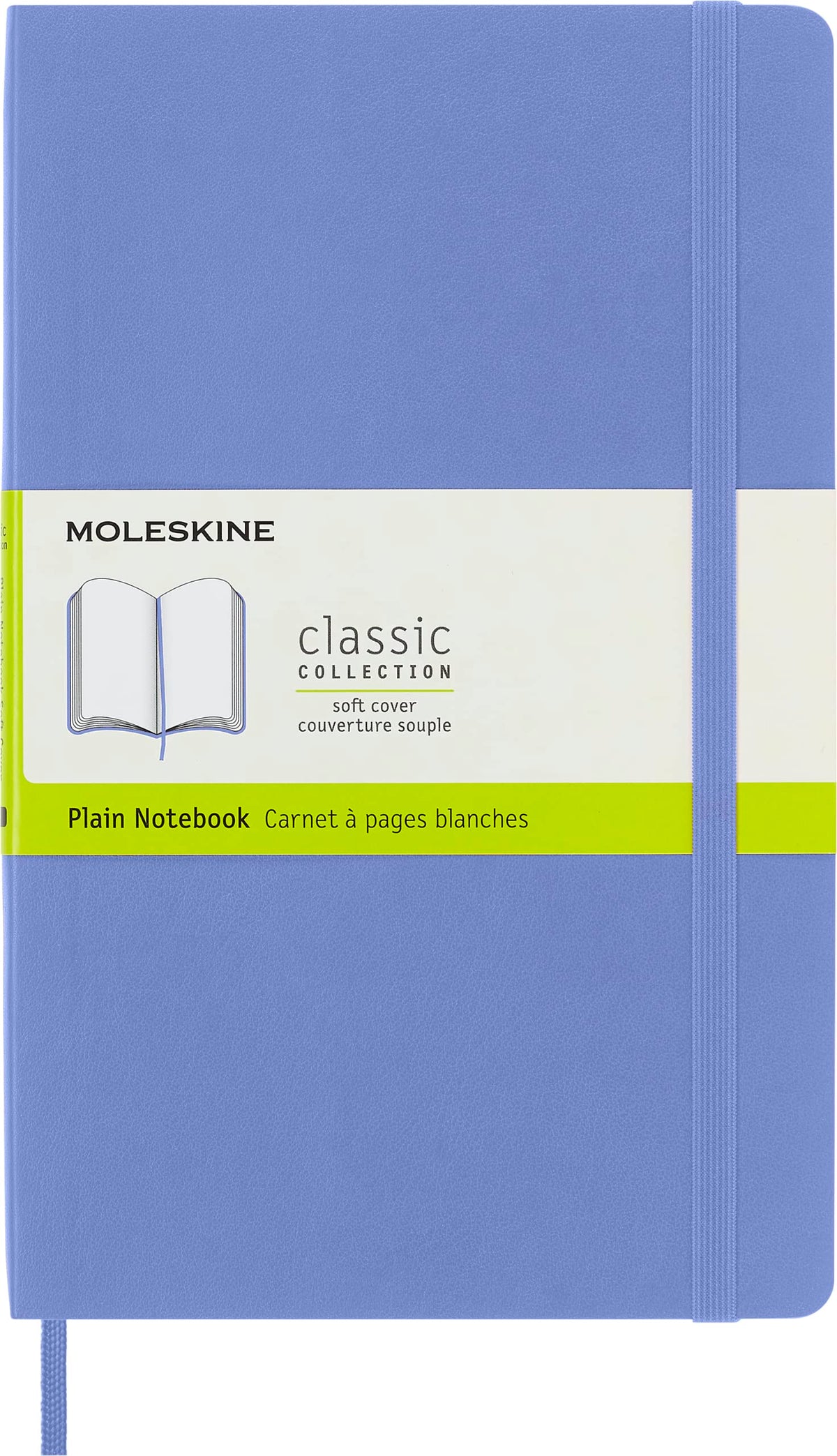Moleskine Classic Notebook, Soft Cover, Large (5" x 8.25") Plain/Blank, Hydrangea Blue, 192 pages
