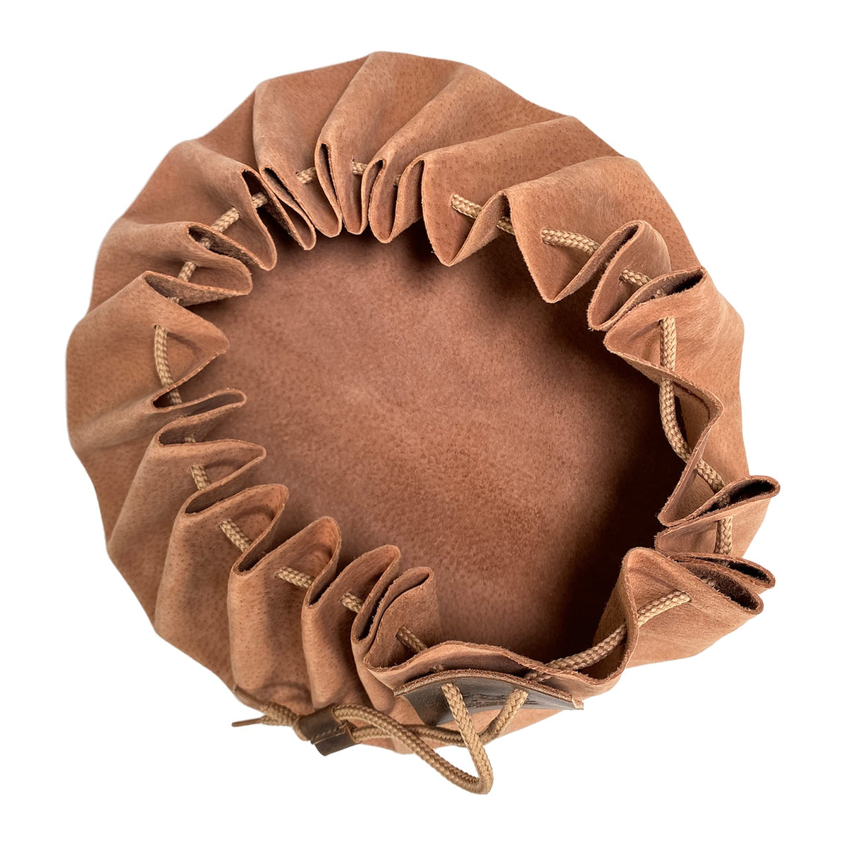 Hide & Drink, Drawstring Tinder Pouch Handmade from Sheepskin and Full Grain Leather (Cinnamon, XL)