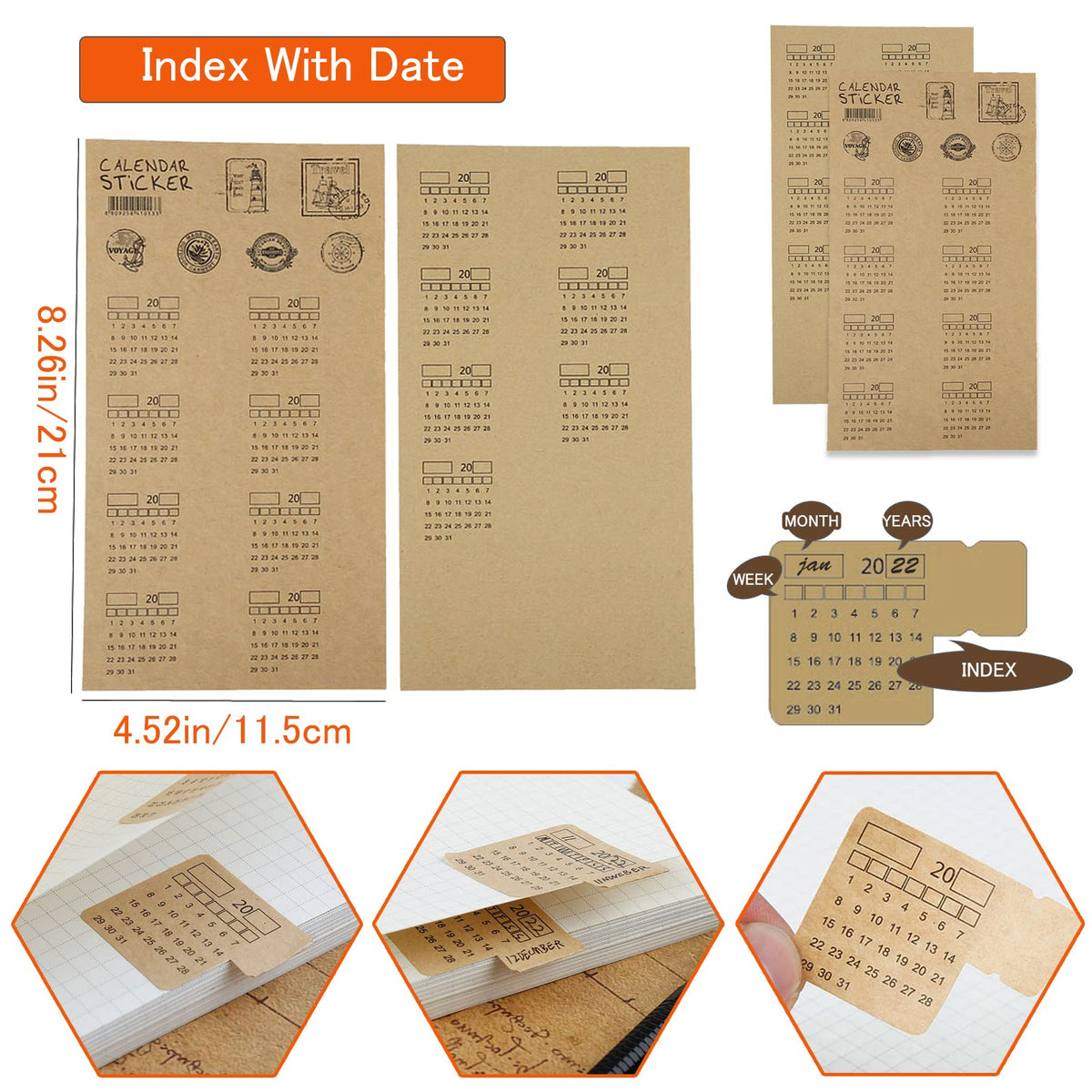 DY.2ten A5 6-Hole Binder Notebook Refills Set - 135 Sheets (270 Pages) Graph Paper + 2pcs A5 Zipper Binder Pockets + 5 Pcs A5 Dividers + Index Note Tabs + index with date + Ruler