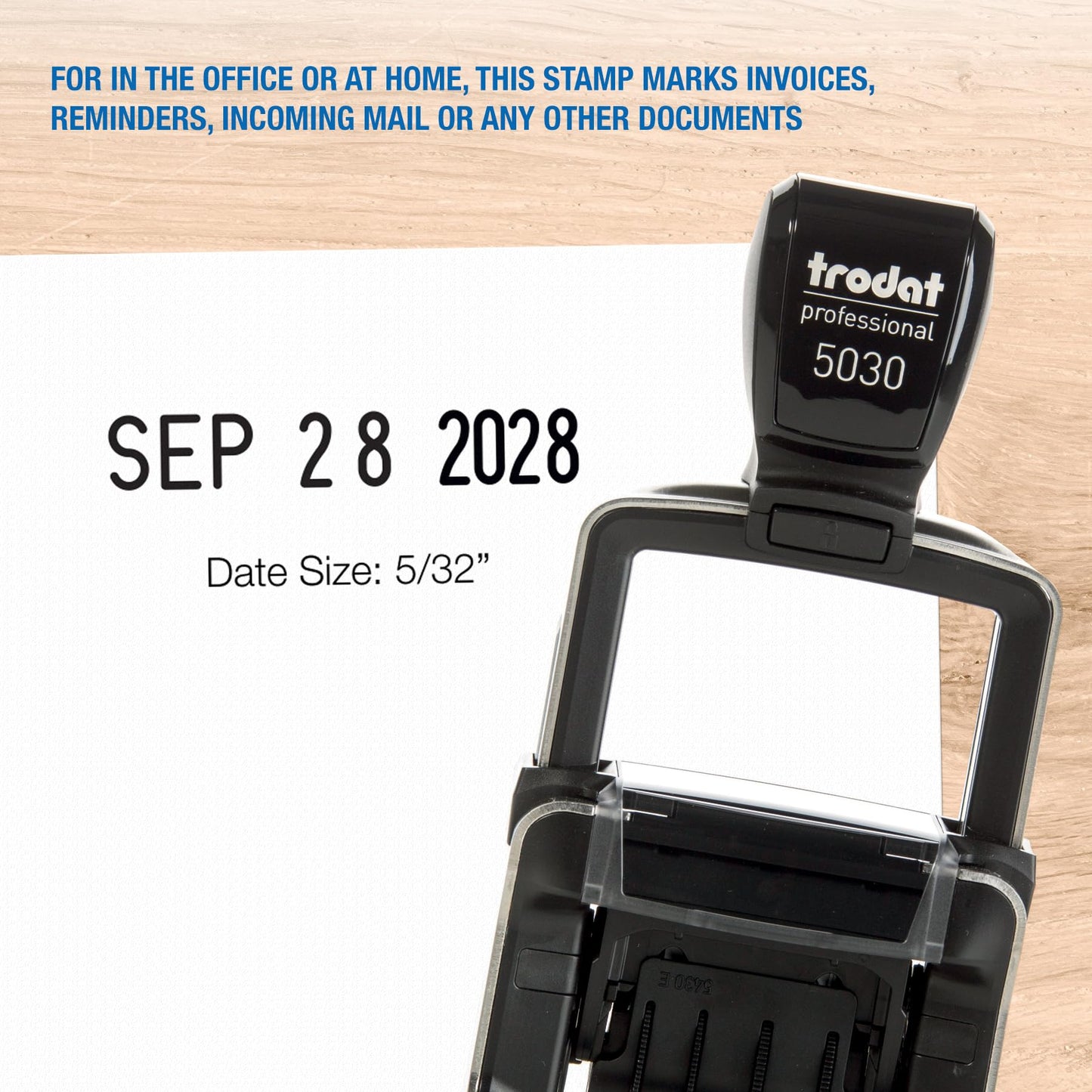 Trodat 5030 Professional 4.0 Date Only Stamp, Self Inking, Impression Size 1-5/8” x 3/8” (Black)